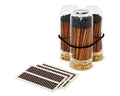 2" Espresso Matches in Cloche Jar + Striker Stickers Included