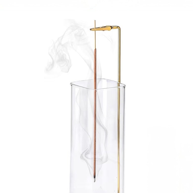 Clay Incense Holder / Burner with Glass Ash Catcher